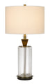 30" Clear Metal Table Lamp With White Empire Shade - Minihomy