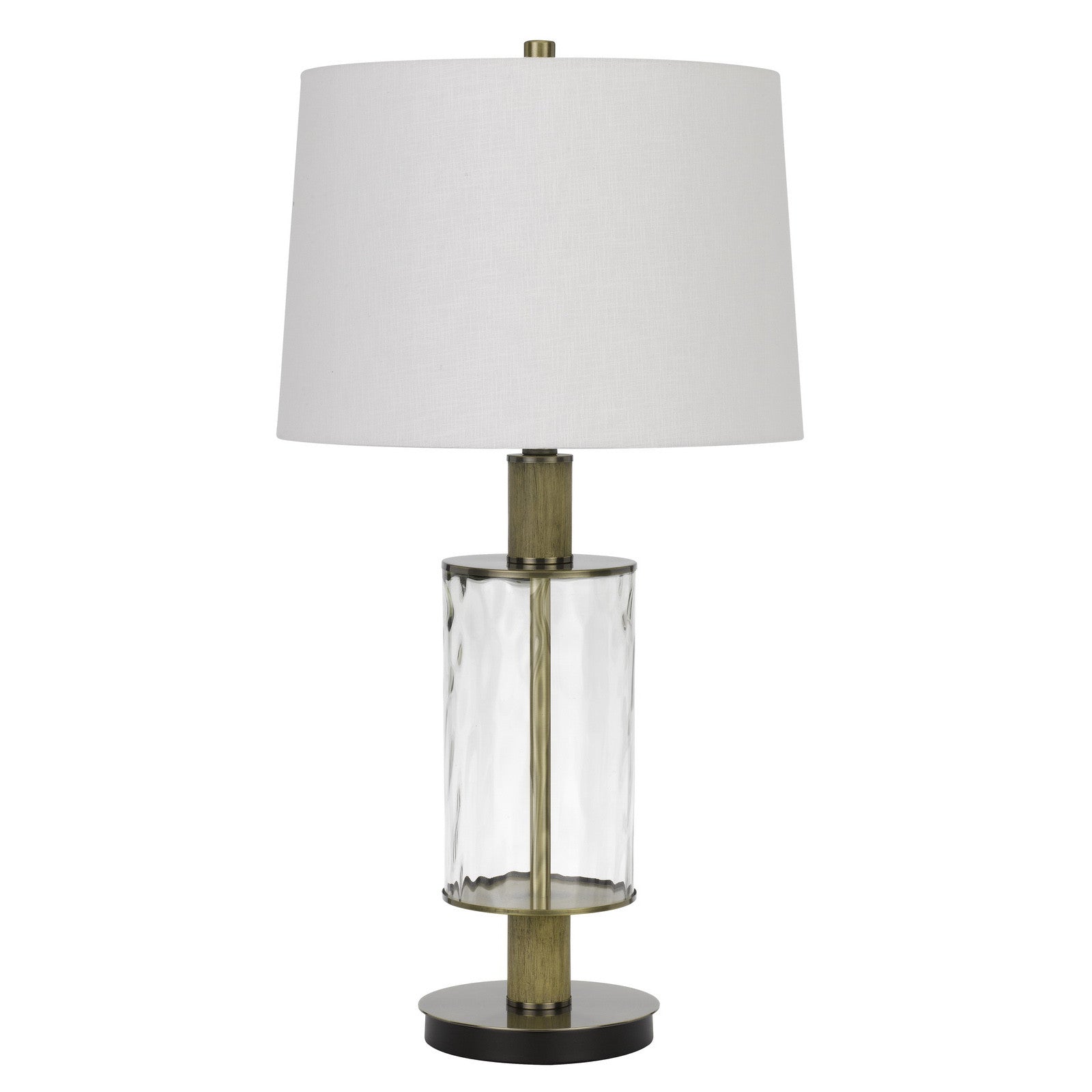 31" Clear Metal Table Lamp With White Empire Shade - Minihomy