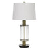 31" Clear Metal Table Lamp With White Empire Shade - Minihomy