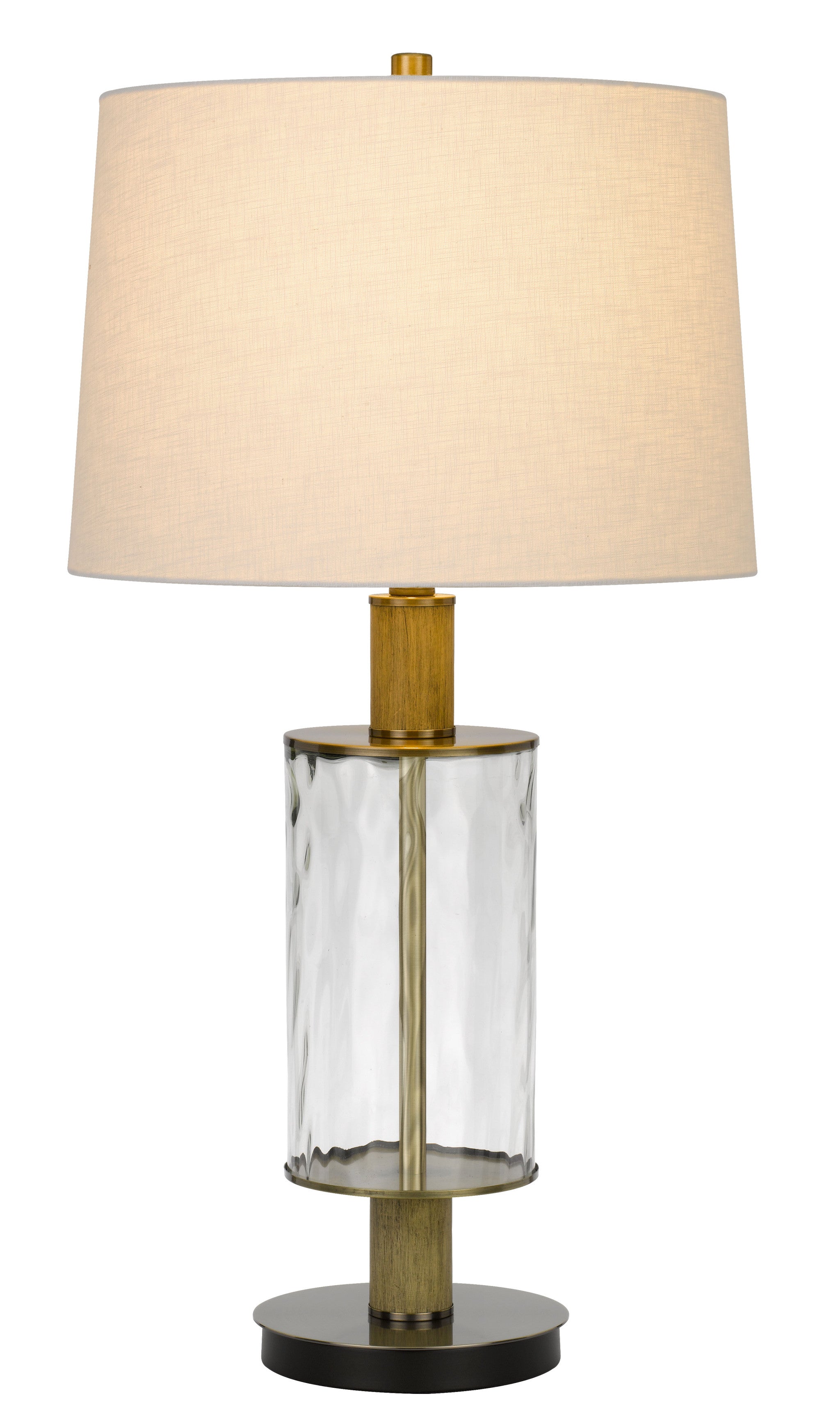 31" Clear Metal Table Lamp With White Empire Shade - Minihomy