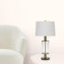 31" Clear Metal Table Lamp With White Empire Shade - Minihomy