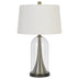 29" Clear Metal Table Lamp With White Empire Shade - Minihomy