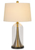 29" Clear Metal Table Lamp With White Empire Shade - Minihomy