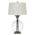 31" Clear Metal Table Lamp With White Empire Shade - Minihomy