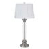 32" Nickel Metal Table Lamp With White Empire Shade - Minihomy