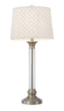 32" Nickel Metal Table Lamp With White Empire Shade - Minihomy