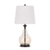 28" Clear Metal Table Lamp With White Empire Shade - Minihomy