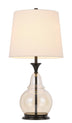 28" Clear Metal Table Lamp With White Empire Shade - Minihomy