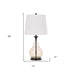 28" Clear Metal Table Lamp With White Empire Shade - Minihomy