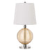 28" Nickel Metal Table Lamp With White Empire Shade - Minihomy