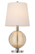 28" Nickel Metal Table Lamp With White Empire Shade - Minihomy