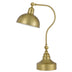 25" Antiqued Brass Metal Desk Table Lamp With Antiqued Brass Dome Shade - Minihomy