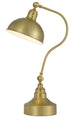 25" Antiqued Brass Metal Desk Table Lamp With Antiqued Brass Dome Shade - Minihomy