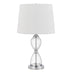 24" Clear Metal Table Lamp With White Empire Shade - Minihomy