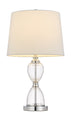 24" Clear Metal Table Lamp With White Empire Shade - Minihomy