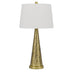 27" Antiqued Brass Metal Table Lamp With White Empire Shade - Minihomy