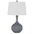 25" Stone Ceramic Table Lamp With White Empire Shade - Minihomy