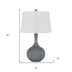 25" Stone Ceramic Table Lamp With White Empire Shade - Minihomy