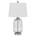 24" Nickel Metal Table Lamp With White Empire Shade - Minihomy