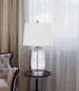 24" Nickel Metal Table Lamp With White Empire Shade - Minihomy