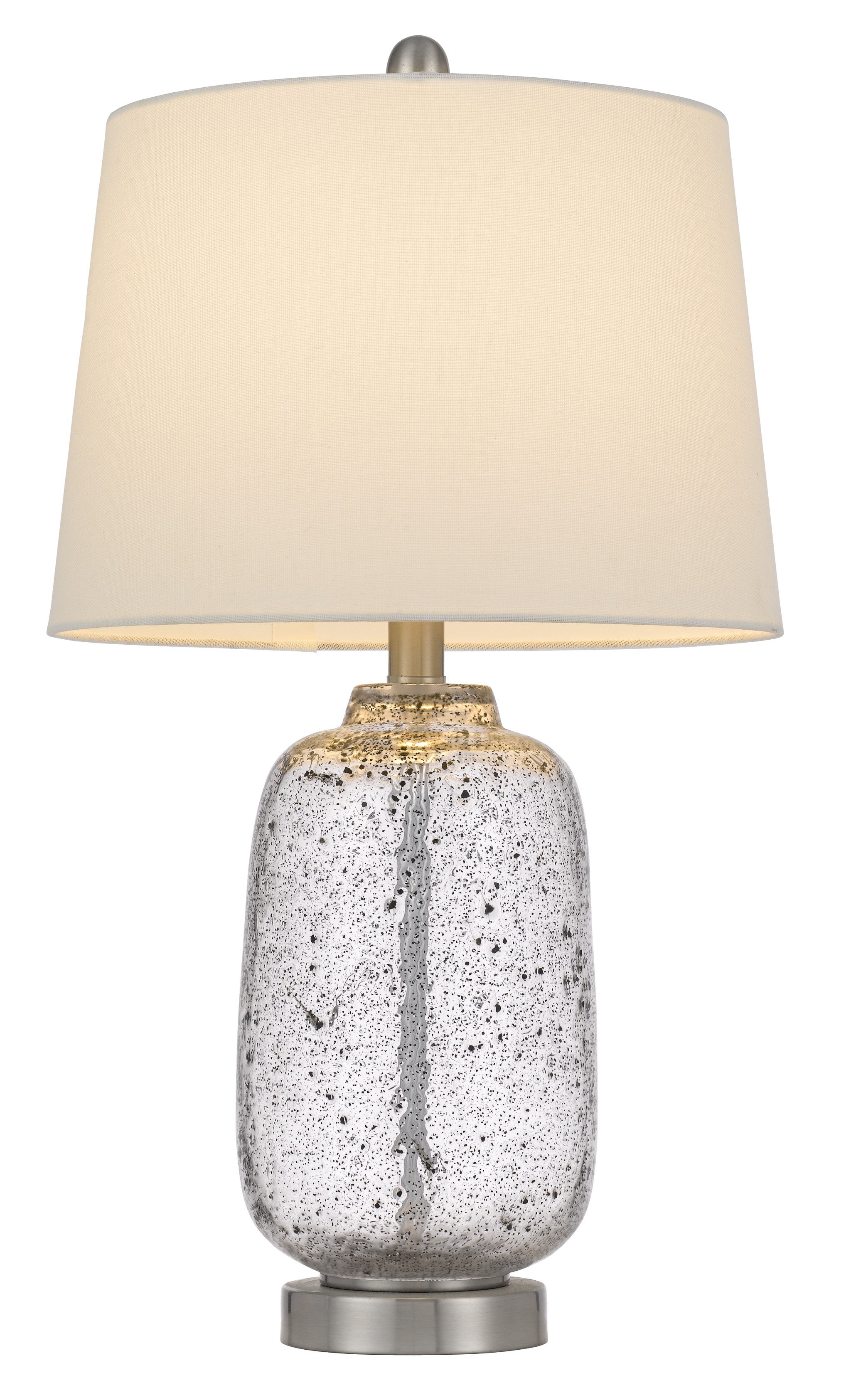 24" Nickel Metal Table Lamp With White Empire Shade - Minihomy