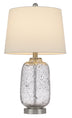 24" Nickel Metal Table Lamp With White Empire Shade - Minihomy