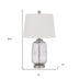 24" Nickel Metal Table Lamp With White Empire Shade - Minihomy