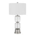 28" Nickel Metal Table Lamp With White Drum Shade - Minihomy