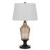 31" Bronze Glass Table Lamp With White Empire Shade - Minihomy