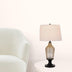 31" Bronze Glass Table Lamp With White Empire Shade - Minihomy