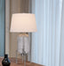 33" Nickel Glass Table Lamp With White Empire Shade - Minihomy