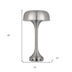 22" Nickel Metal Two Light Usb Table Lamp With Nickel Dome Shade - Minihomy