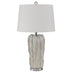 28" Pearl Glass Table Lamp With White Empire Shade - Minihomy