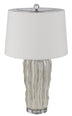 28" Pearl Glass Table Lamp With White Empire Shade - Minihomy