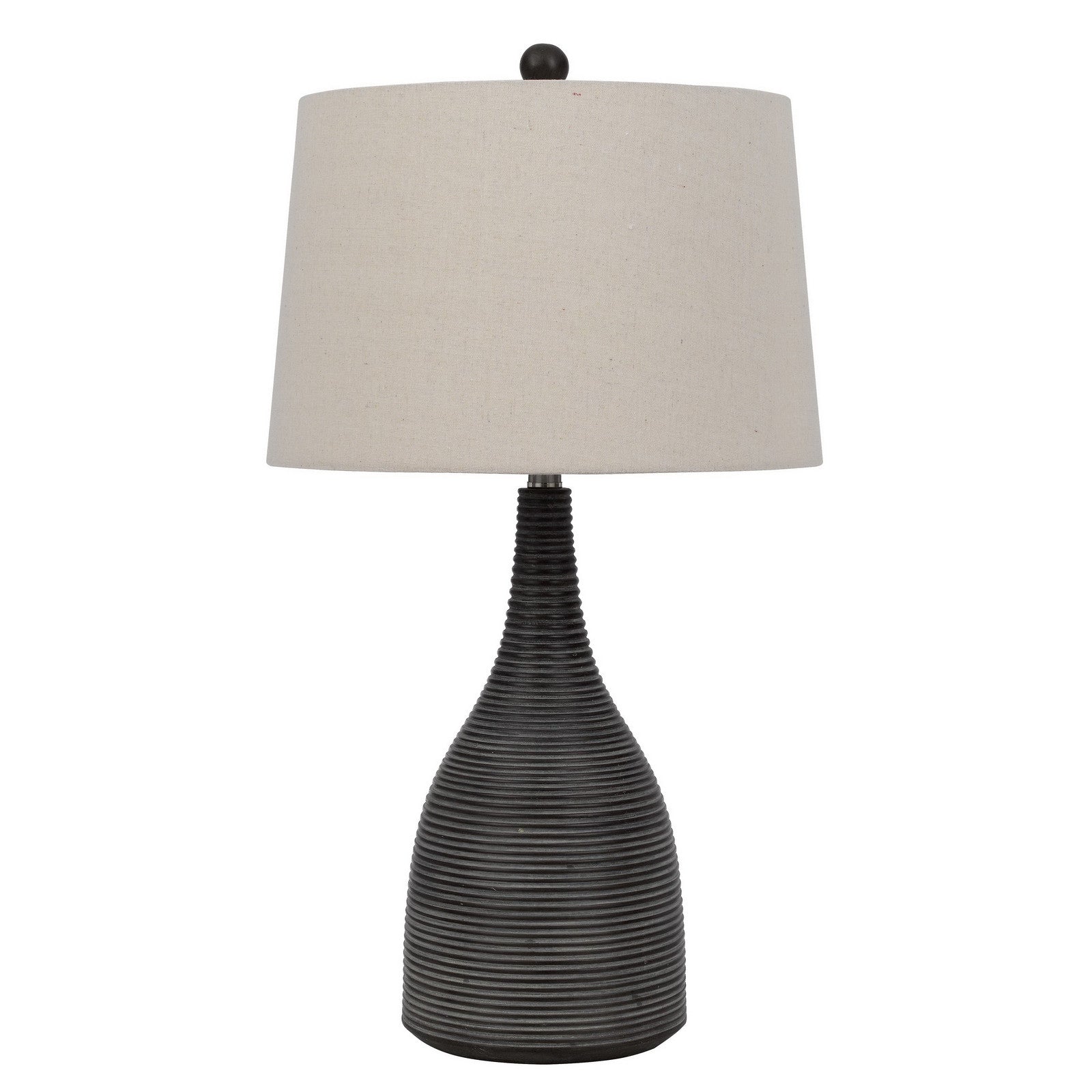 29" Black Ceramic Table Lamp With Beige Empire Shade - Minihomy