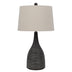 29" Black Ceramic Table Lamp With Beige Empire Shade - Minihomy