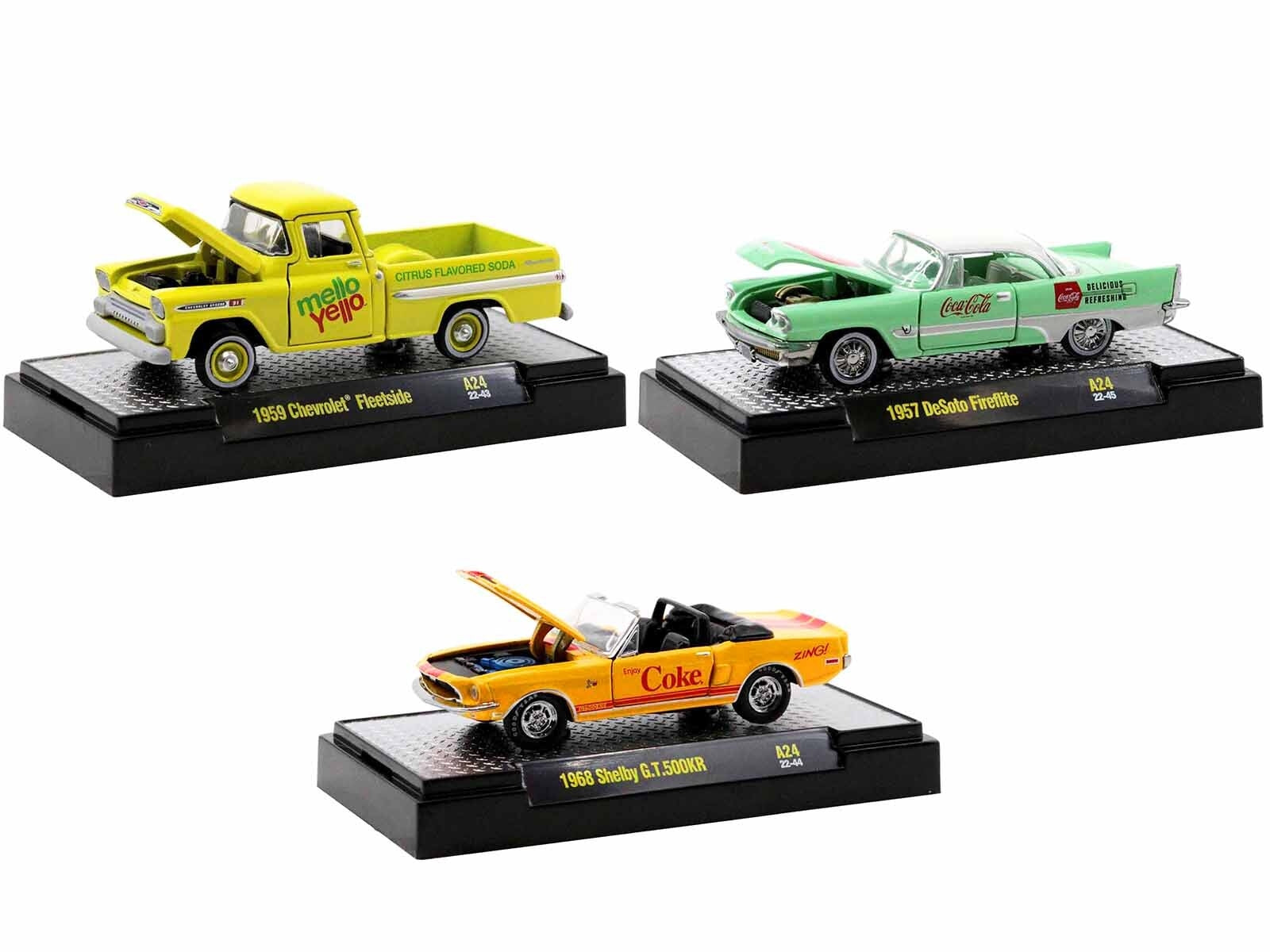 "Sodas" Set of 3 pieces Release 24 Limited Edition to 8750 pieces Worldwide 1/64 Diecast Model Cars by M2 Machines