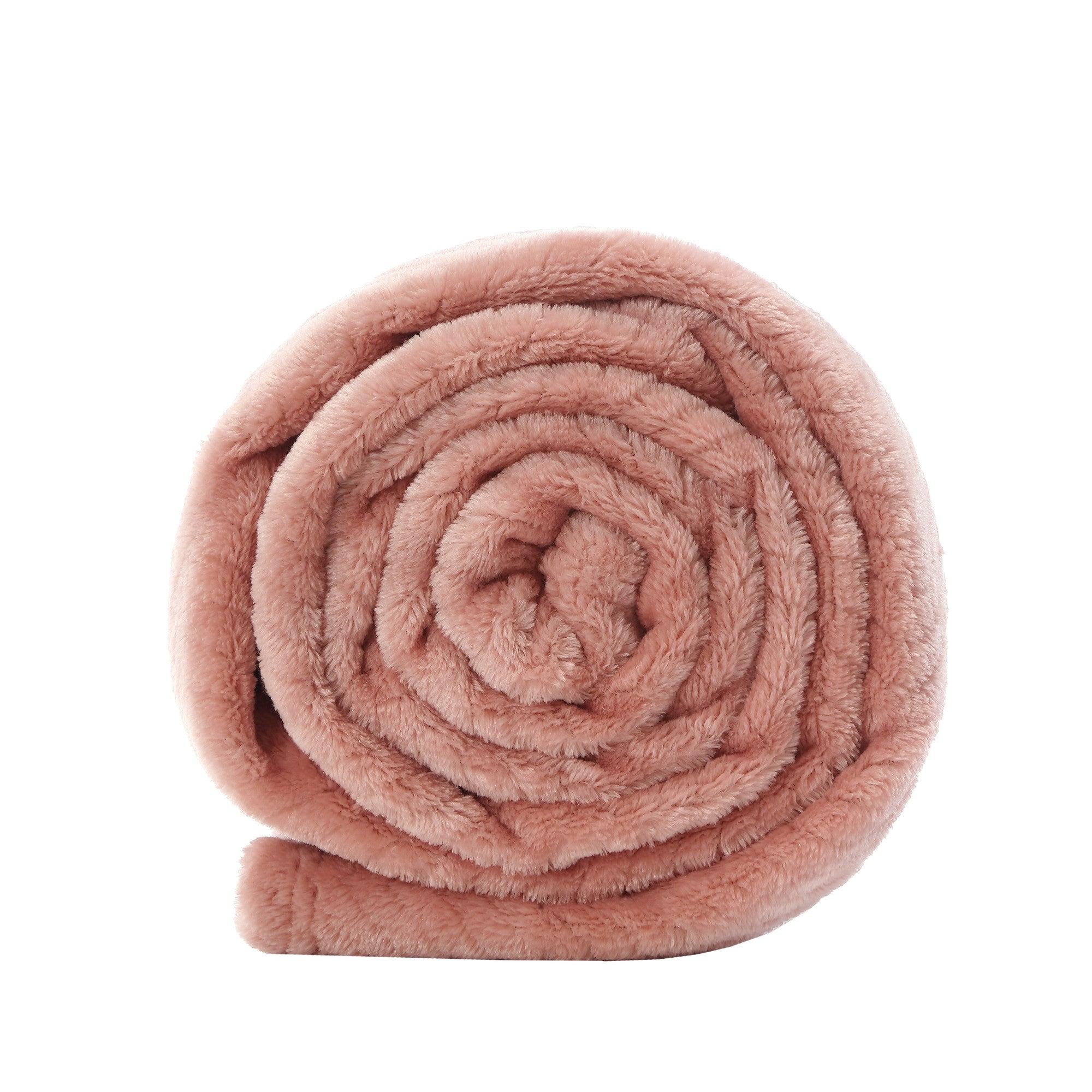 Blush Knitted PolYester Solid Color Plush Throw Blanket - Minihomy