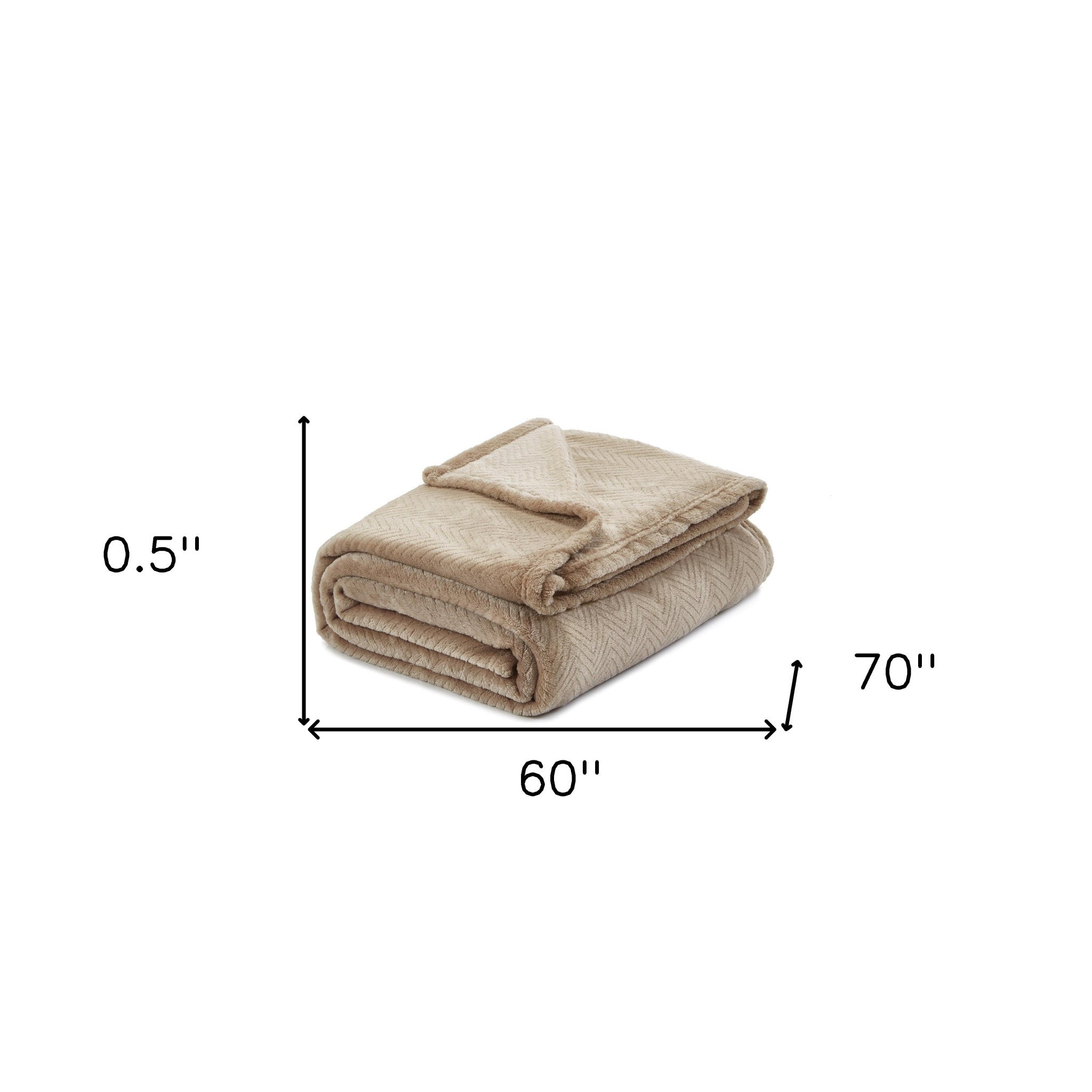 Blush Knitted PolYester Solid Color Plush Throw Blanket - Minihomy