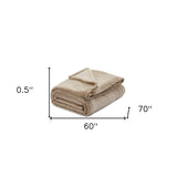 Blush Knitted PolYester Solid Color Plush Throw Blanket - Minihomy