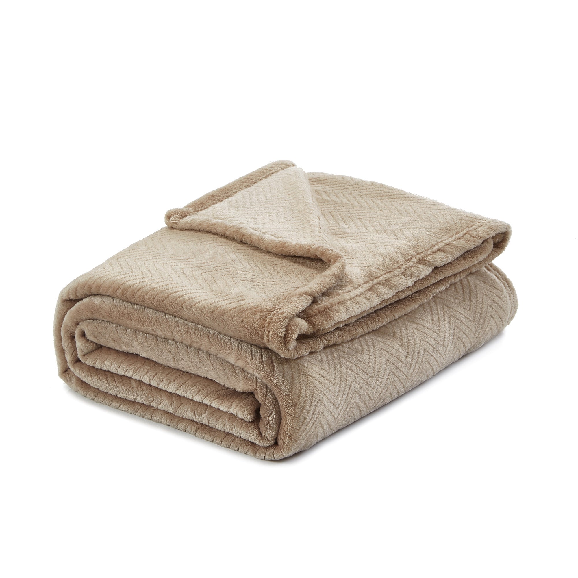 Blush Knitted PolYester Solid Color Plush Throw Blanket - Minihomy