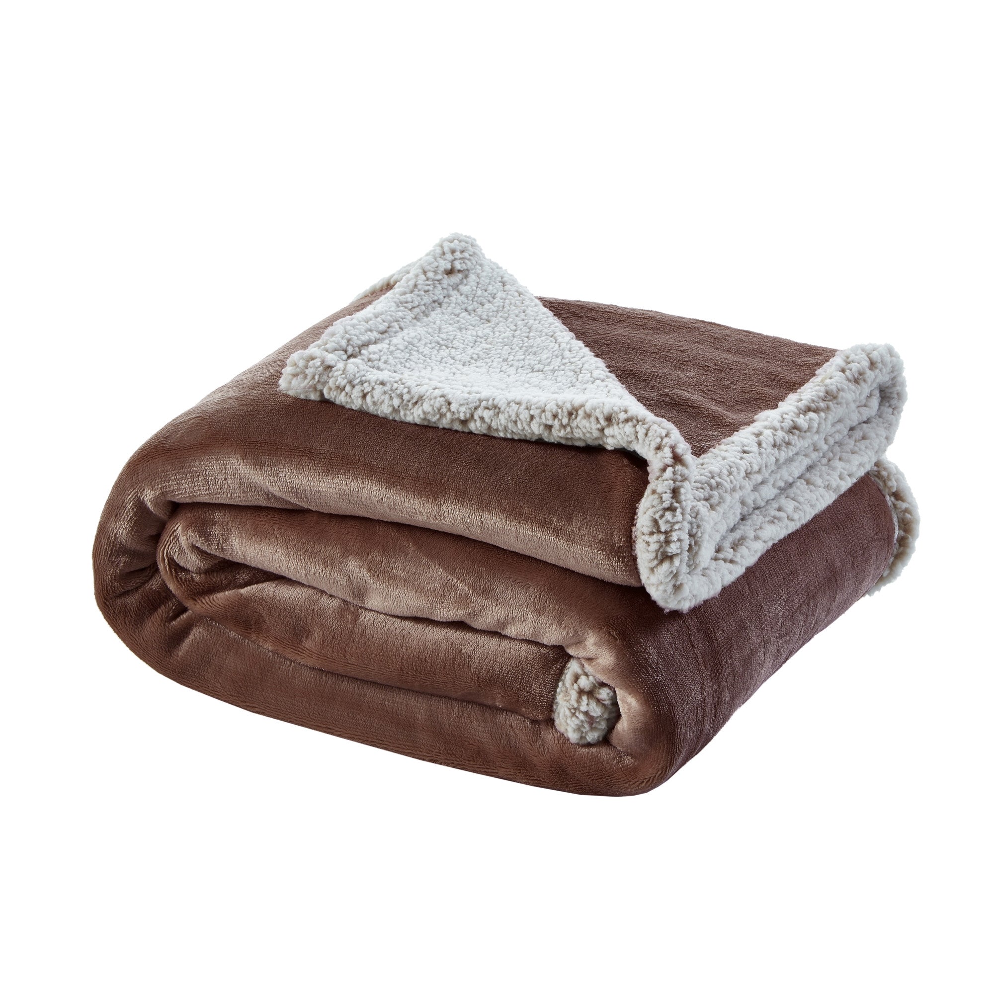 Brown Knitted PolYester Solid Color Plush Throw Blanket - Minihomy