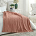 Blush Knitted Acrylic Solid Color Throw Blanket - Minihomy