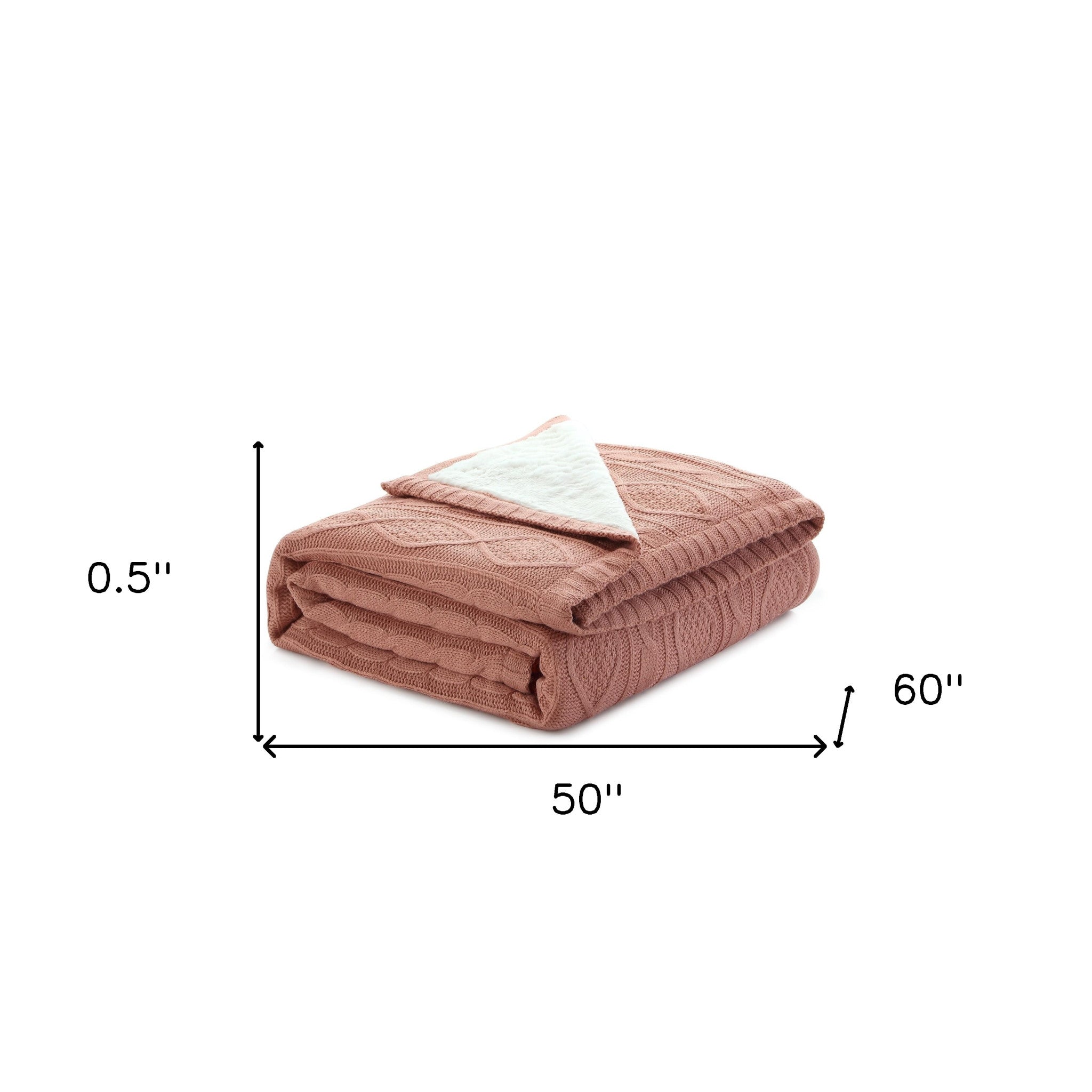 Blush Knitted Acrylic Solid Color Throw Blanket - Minihomy