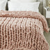 Blush Knitted Polyester Solid Color Throw Blanket - Minihomy