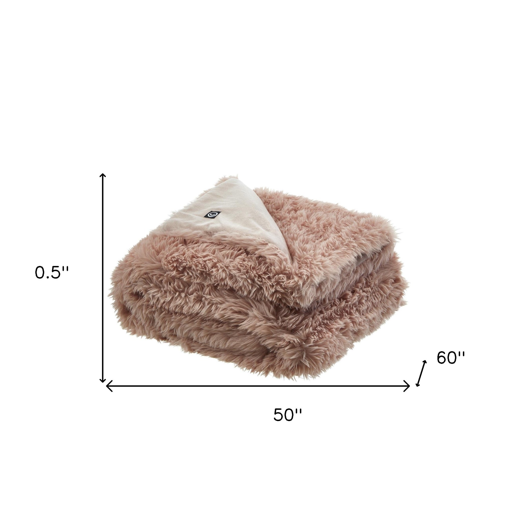 Blush Knitted PolYester Solid Color Plush Throw Blanket - Minihomy