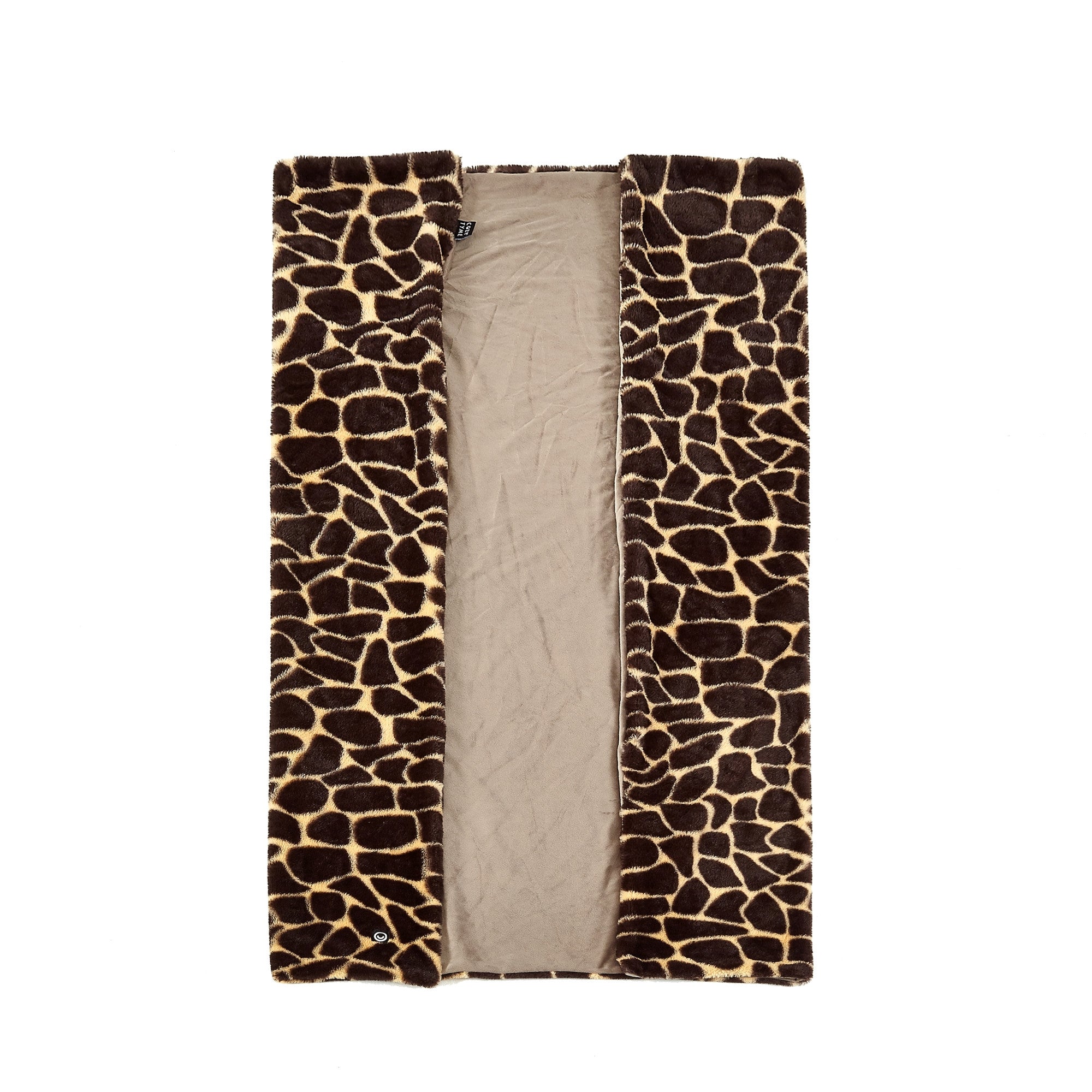 Beige and Ivory Knitted PolYester Animal Print Plush Throw Blanket - Minihomy