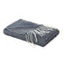 Navy Blue Woven Acrylic Solid Color Throw Blanket - Minihomy