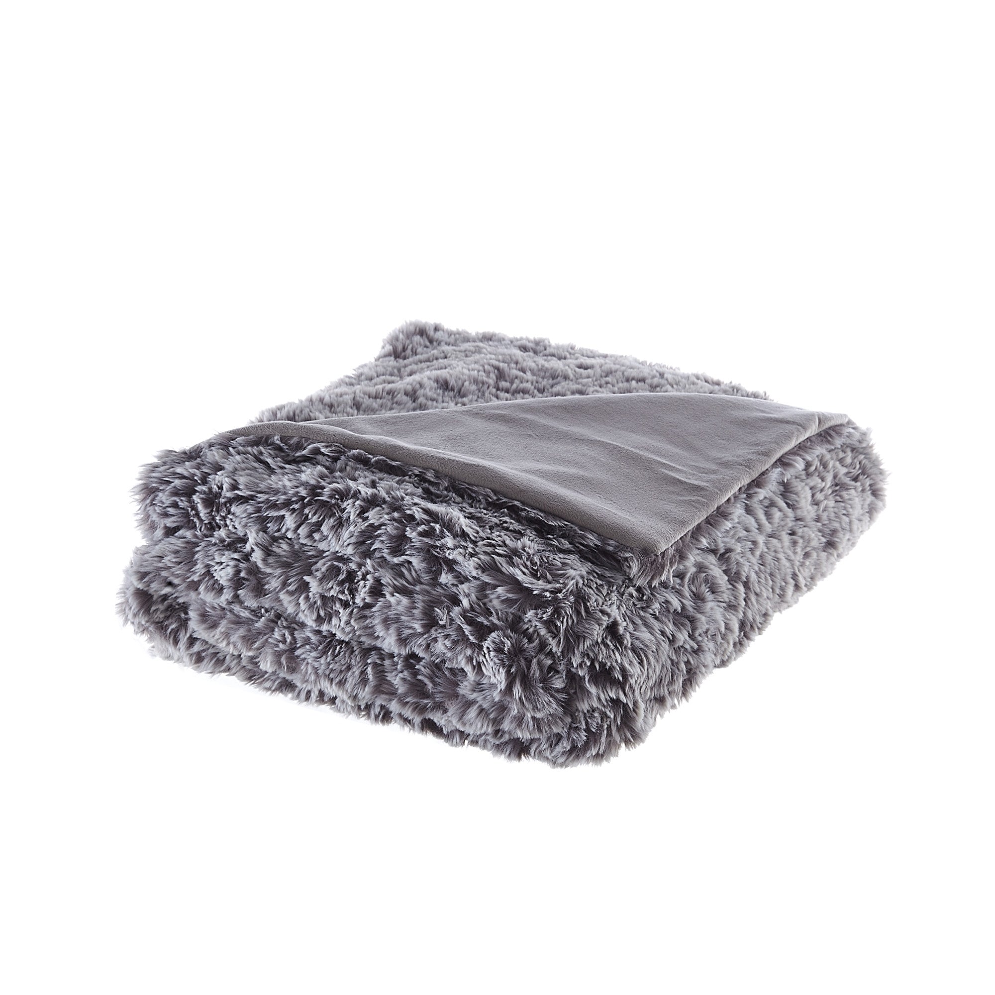 Black Knitted PolYester Solid Color Plush Throw Blanket - Minihomy