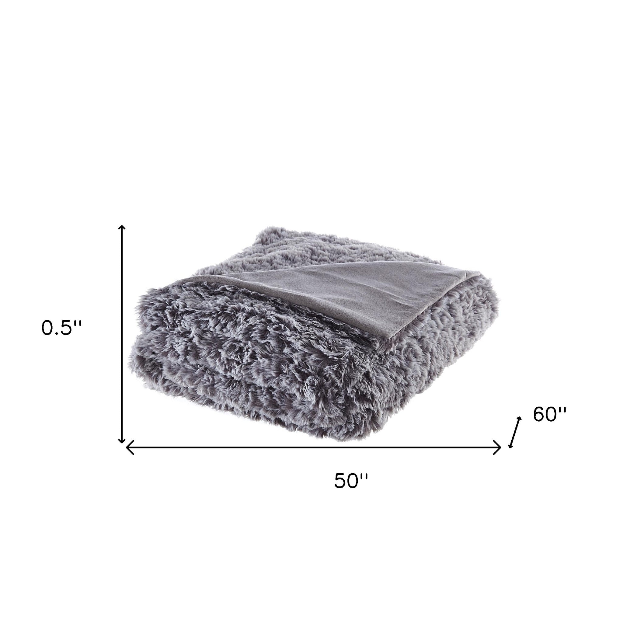 Black Knitted PolYester Solid Color Plush Throw Blanket - Minihomy